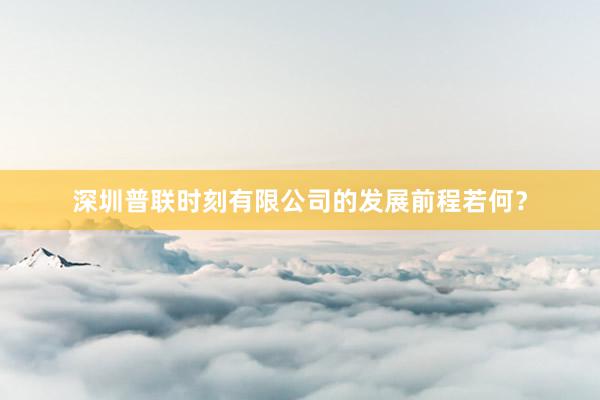 深圳普联时刻有限公司的发展前程若何？